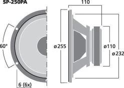 Monacor SP-250PA Mid-range Speaker -Turbosound Shop thumb d gallery base 4ad70f06